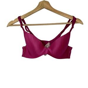 Victoria's Secret lined demi bra size 34B barbiecore bright pink adjustable